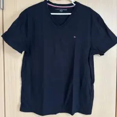 TOMMY HILFIGER 黒 Vネック Tシャツ コットン