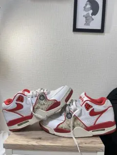Air Stussy 4 ホワイト/レッド シューズ