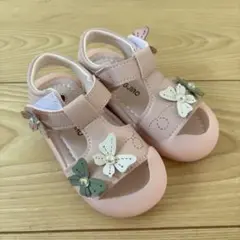 【新品未使用】サンダル　ちょうちょ　ピンク　17cm