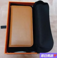 ☘️iPhone15 Pro Max ケース 手帳型 最高級 本革 キャラメル