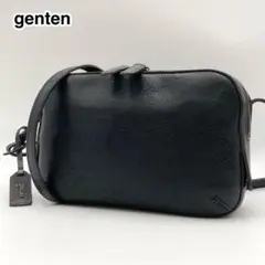 現行！極美品✨genten トスカ ショルダーバッグ 黒 レザー BOX型 ロゴ