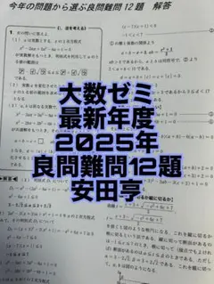 最新年度版　2025大数ゼミ 良問難問12題　安田亨先生