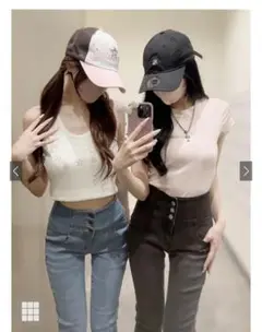 ハイウエスト スキニーデニムパンツ ブラック