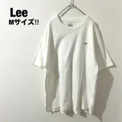 Lee リー 半袖 オーバーTシャツ M ロゴ刺繍 シンプル バックプリント 白