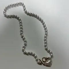 ハート　パールネックレス