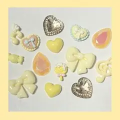 ハンドメイドパーツ7個セット ミルキーイエローセット♡【数量限定】