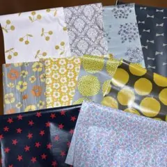 ラミネート生地③ 10枚セット　ハギレおまとめ売り