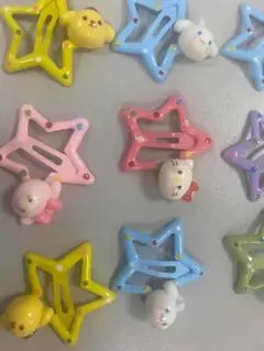 星型ヘアクリップセット（動物キャラクター付き）