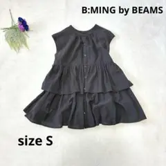 美品/B:MING by BEAMS/ブラック/Sサイズ/フレア/ノースリーブ