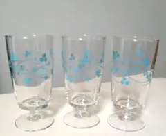 ◆昭和レトロ◆脚付きグラス　３脚セット