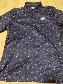 美品 efficace homme ネイビー ドット柄 シャツ サイズ3