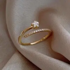 S730 ゴールド フリーサイズ レディース リング 結婚 記念 アクセサリー