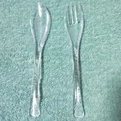 新品 プラキラ トライタンフォーク & スプーン クリア セット