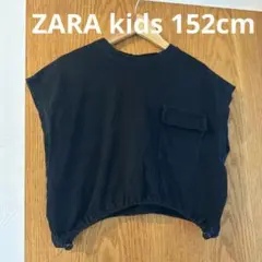 zara キッズ 黒　ショート丈　トップス