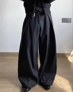25ss ツータックブラックスラックス y2k グランジ　タグ付き