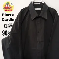 USA古着 PierreCardin　長袖ボタンシャツXL相当90s ブラック