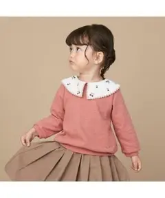 petit main★衿チェリー刺しゅう長袖プルオーバー プティマイン