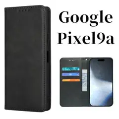 Google Pixel9a ケース 手帳型 スリム カバー グーグル ブラック