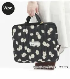 【未使用】Wpc. キルティングPCケース　Ｌ　花柄　ブラック