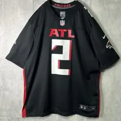 希少デザイン NIKE Falcons マットライアン ゲームシャツ 黒 美品