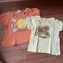 ひまわりプリントTシャツ2枚セット サイズ80