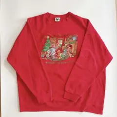 【3XL】ディズニー　スウェット　くまのプーさん　クリスマス　アメリカ　古着