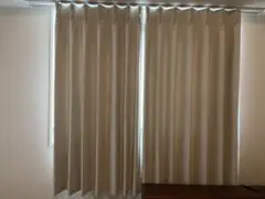 ケユカ　オーダーカーテン　レースカーテン　共布タッセル　両開き