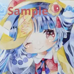手描きイラスト　オリジナル　小色紙　透明水彩