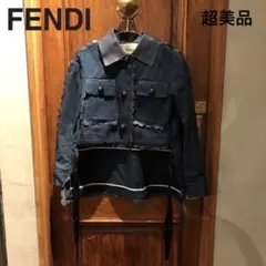 超美品 フェンディ ジャケット リボン レディース ネイビー ★36769
