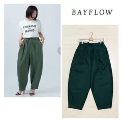✨タイムセール中✨ BAYFLOW グリーン Lサイズ カーブタックパンツ
