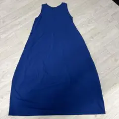 ユニクロジャージーバルーンワンピースワンピース M 青
