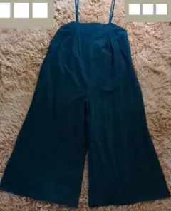 麻混　ワイドレッグ サロペット