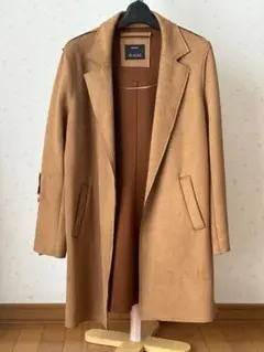 ベージュ チェスターコート 袖口リング付き