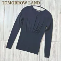 TOMORROW LANDタックヘンリーネックニットセーター黒38美品