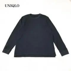 ユニクロ　ワッフルクルーネックT(L)メンズ　大人カジュアル　着回し　アウトドア