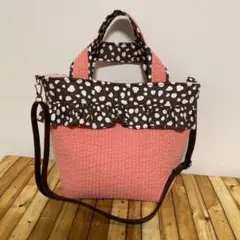 ヌビ　トートバッグ　ショルダー　ダルメシアン　ハンドメイド