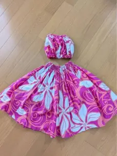 フラダンス　スカート　パウスカート　チューブトップ　セット　衣装　キッズ