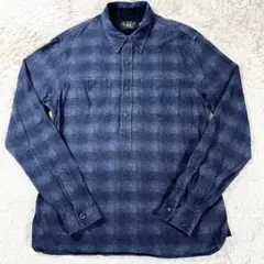 未使用級RRL plaid-print jersey popover shirt