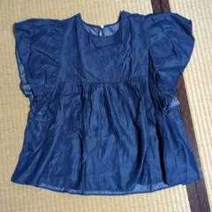 URBAN RESEARCHサニーレーベル フリルスリーブシャツ Freeブルー