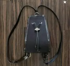 銀座かねまつ ブラック 布 エナメル バッグ リュック 2way トートバッグ
