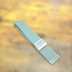 スマートウォッチ用グリーン編み込みバンド 金属バックル付き22mm