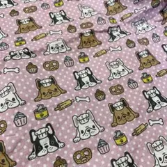 フレンチブルドッグ生地ピンク