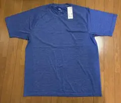 ①UNIQLO ブルー クルーネック Tシャツ XL