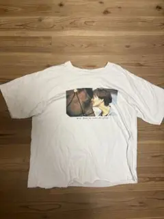 ホワイト オーバーサイズ Tシャツ プリント付き