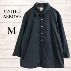 UNITED ARROWS ブラウス　黒　M ドット　綿100% 日本製