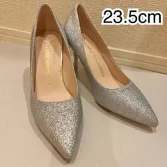 美品★グリッターシルバーパンプス 23.5cm