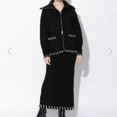 meltthelady stitch zip knit jacket skirt