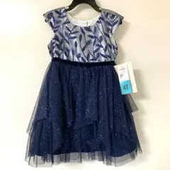 【新品未使用】子供ドレス　ネイビー　4T(100㎝)発表会や結婚式用