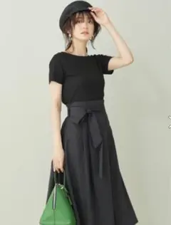 ナノユニバース　【WEB限定】　リブ×フレアスカート　ドッキングワンピ【美品】