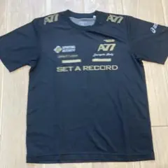 A77 陸上用シャツ 黒 SET A RECORD